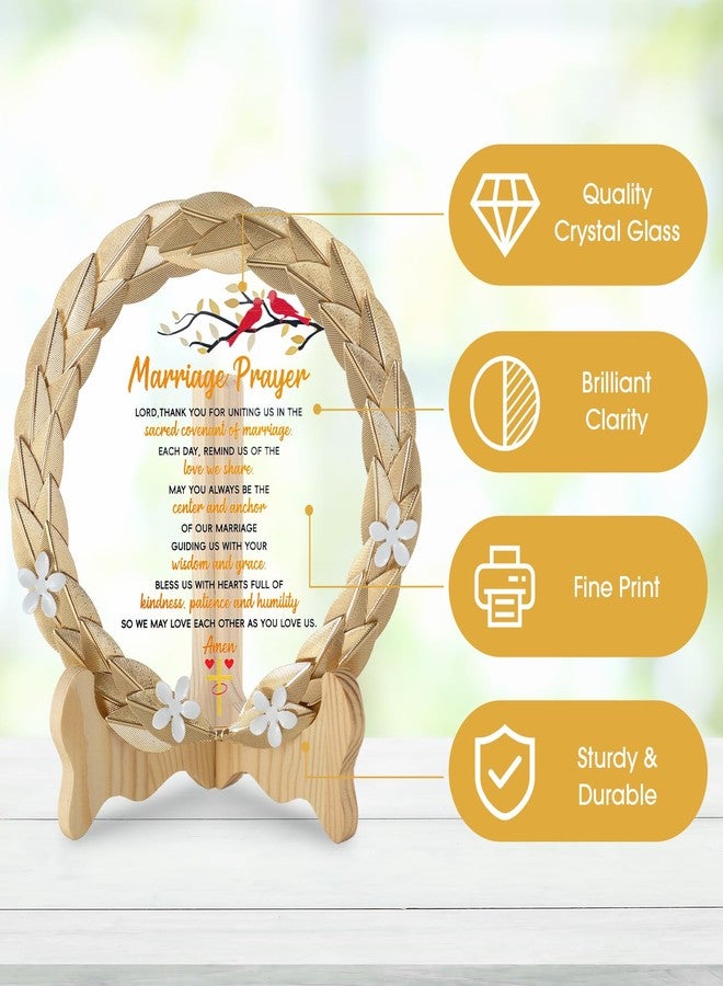EVA murmure Wedding Gifts Bridal Shower Gifts for Bride and Groom Engagement Present for Wife Prayer of Marriage Anniversary Crystal Plate - Bridal shower Wedding Blessing, Sacred Union Prayer for Couple Newlywed - Image 3